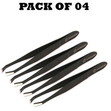 Forgica Professional Stainless Steel Paper Coated Black Tweezers