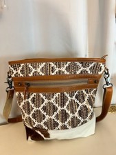 Myra Bag Leather & Hairon Brown-beige Cowhide Crossbody Bag Free Shipping