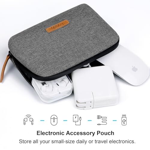  Electronic Organizer Travel Cable Organizer Bag Pouch Case Tech Gray
