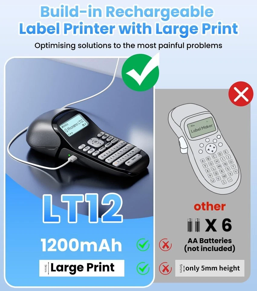 DYMO Label Maker mit 1 Etikettierbänder | LetraTag 100H Handheld LabelMaker - Bild 2 von 4