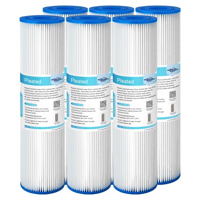 5/20/50 Micron 10'' x 2.5'' Whole House RO Washable Pleated Sediment Water Filter