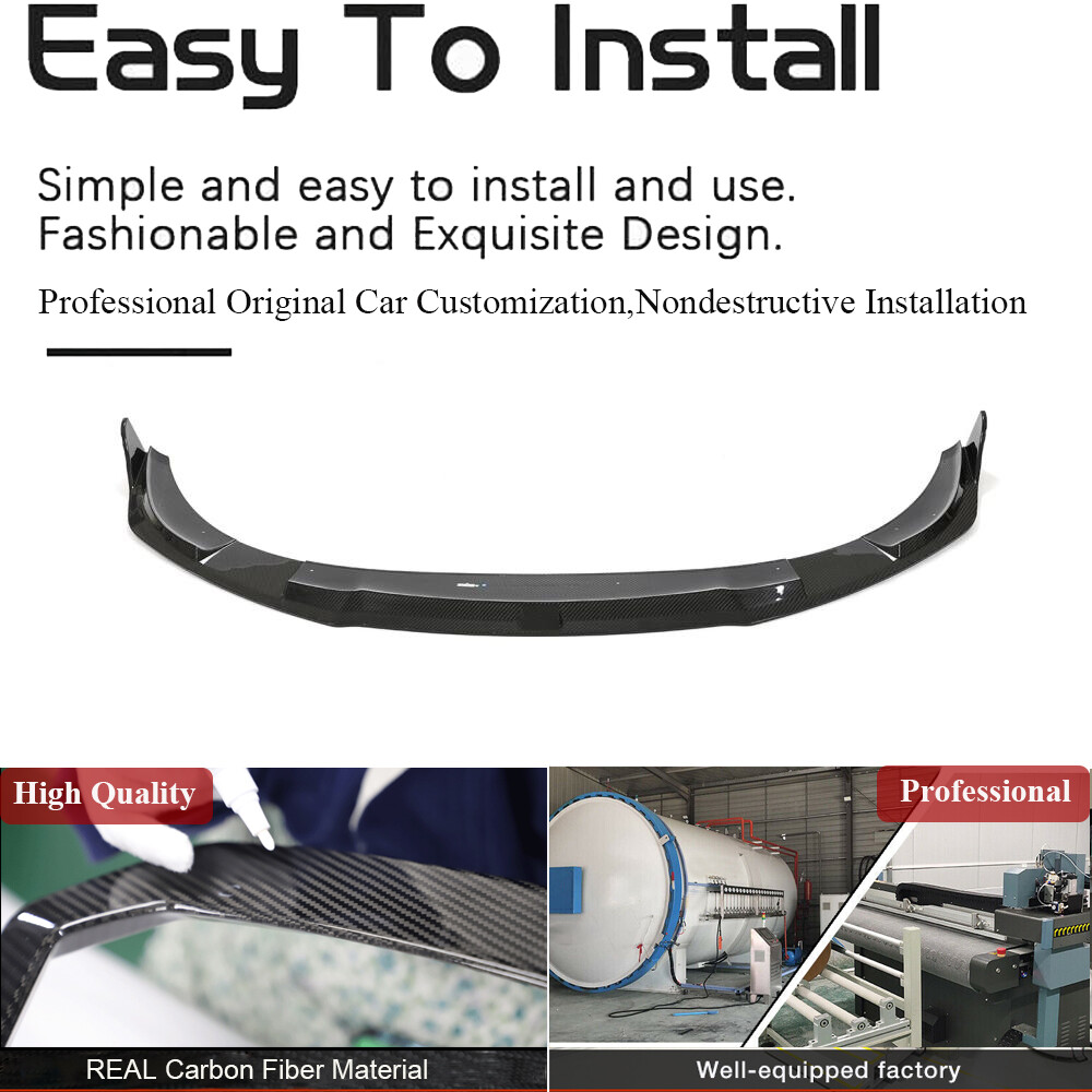 DRY CARBON Front Bumper Lip Spoiler For Porsche Taycan Turbo S