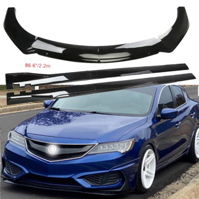 For Acura ILX 13-19 Glossy Black Front Lower Bumper Lip Splitter Spoiler