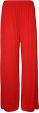 Womens Ladies Plus Size Plain Palazzo Wide Leg Flared Trousers Legging Pants UK