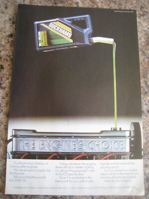 DUCKHAMS MOTORÖL HYPERGRADE MOTORWAHL KENT 1988 WERBUNG A4 FEILE 38