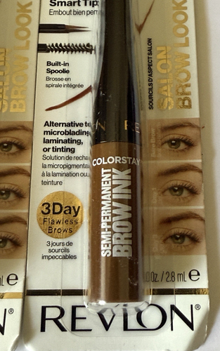 Revlon Colorstay Semi-Permanent Brow Ink Lot of 2 #351 Warm Brown Ink 0.09 Fl oz - Picture 3 of 6