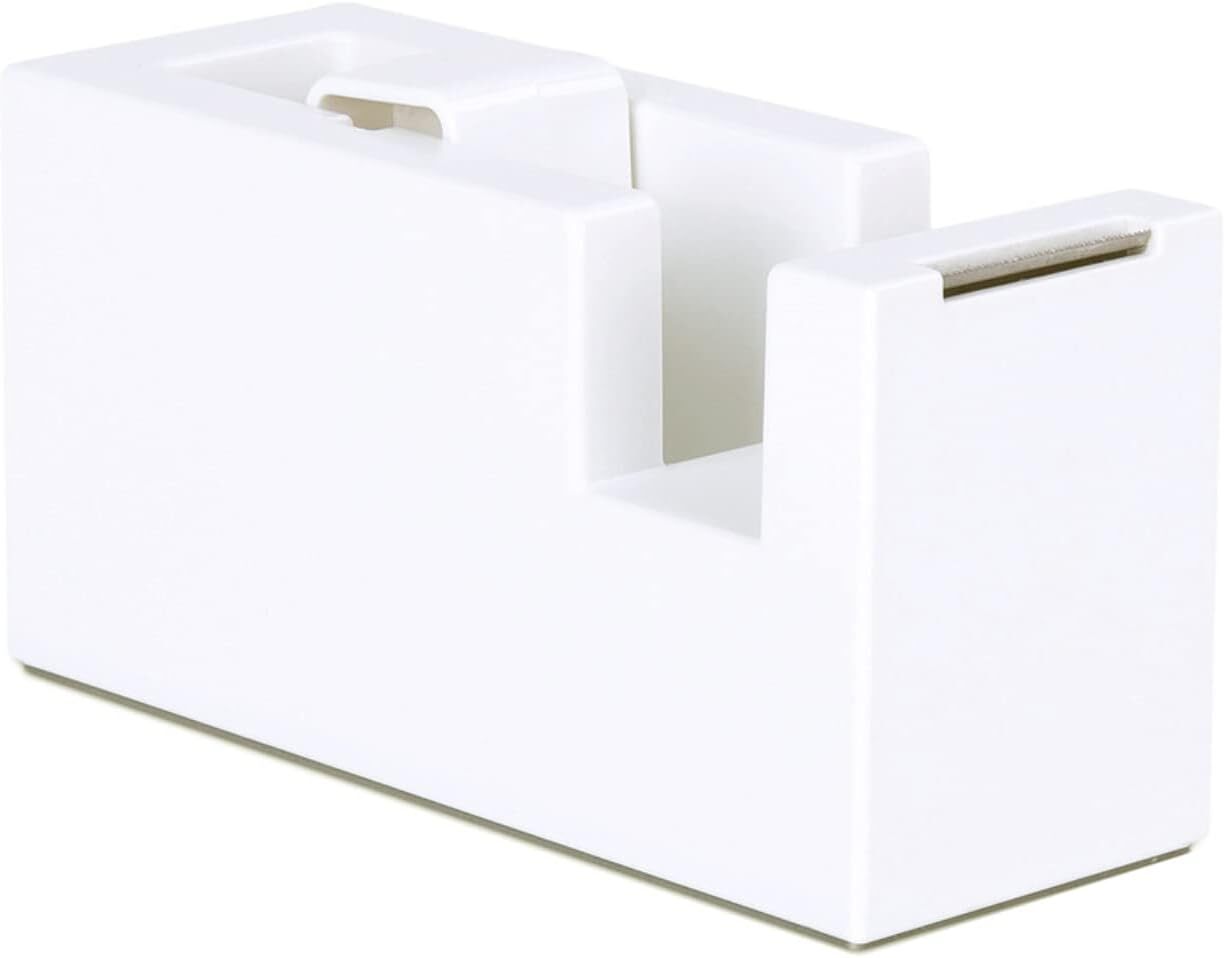 Desktop Tape Dispenser - Silicone Non-Skid Weighted Base Pure White-image