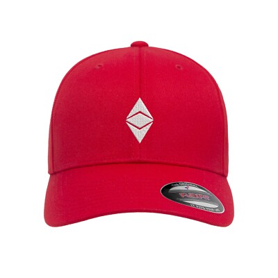 Ethereum Crypto Logo Embroidered Flexfit Hat Flat and Curved 
