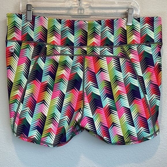 Fabletics Chevron Multicolored Rainbow Biker Shor… - image 7