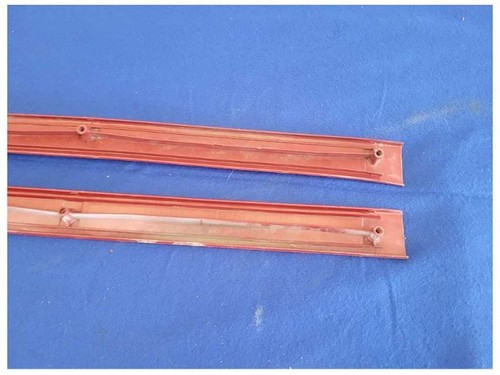 1987-1993 Ford Mustang GT LX 5.0L Pair of Door Sill Scuff Plates Red Trim 2298 - Picture 11 of 12
