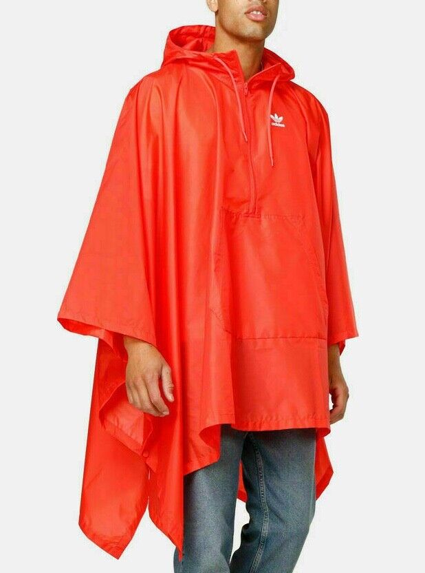 adidas Men&#039;s Trefoil Poncho Jacket Red Waterproof NEW | eBay
