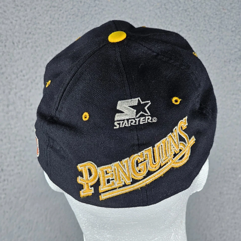 Vintage Starter “The Natural” NHL Pittsburg Penguins Fitted Cap Hat USA 7 1/4 - Image 4 of 4