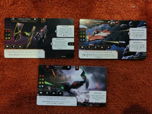 Quick Build cards Foreman Proactive Greer Sonnet Blackout Star Wars X-Wing 2.0 - Picture 1 of 1
