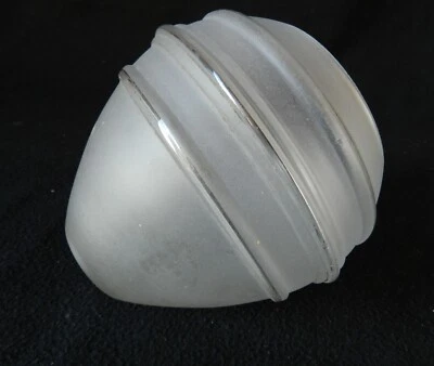 Globe "Poire" Art Déco en Verre Dépoli Givré Tulipe pour Lampe Luminaire Ancien - Photo 1/4