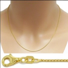 Genuine 18K Gold Filled Tarnish-Resist Nickel/Lead-Free Round Box Chain Necklace