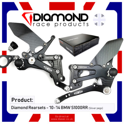 DIAMOND RACE PRODUCTS - BMW S1000RR 2011 '11 HECKSET FUSSRASTENSATZ (schwarz/silber)