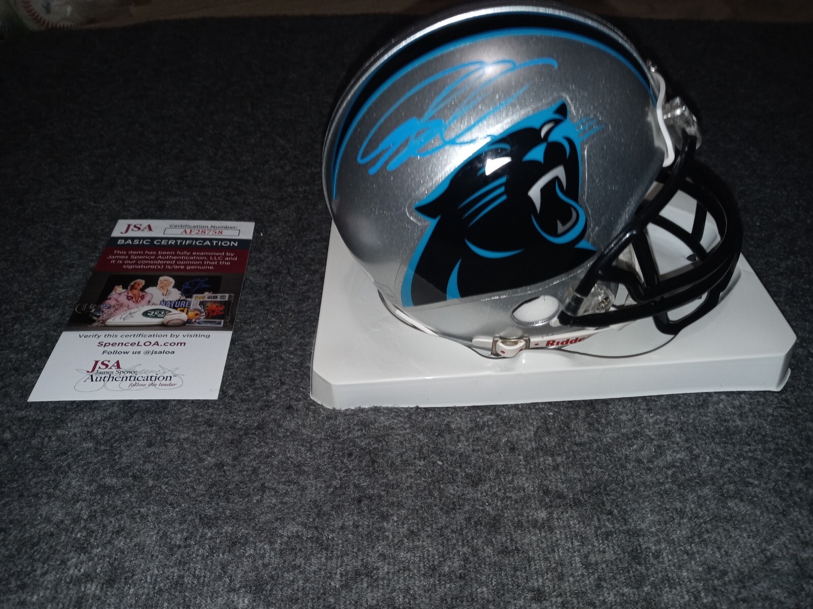 Greg Olsen Autographed Signed Carolina Panthers Mini Helmet Jsa 