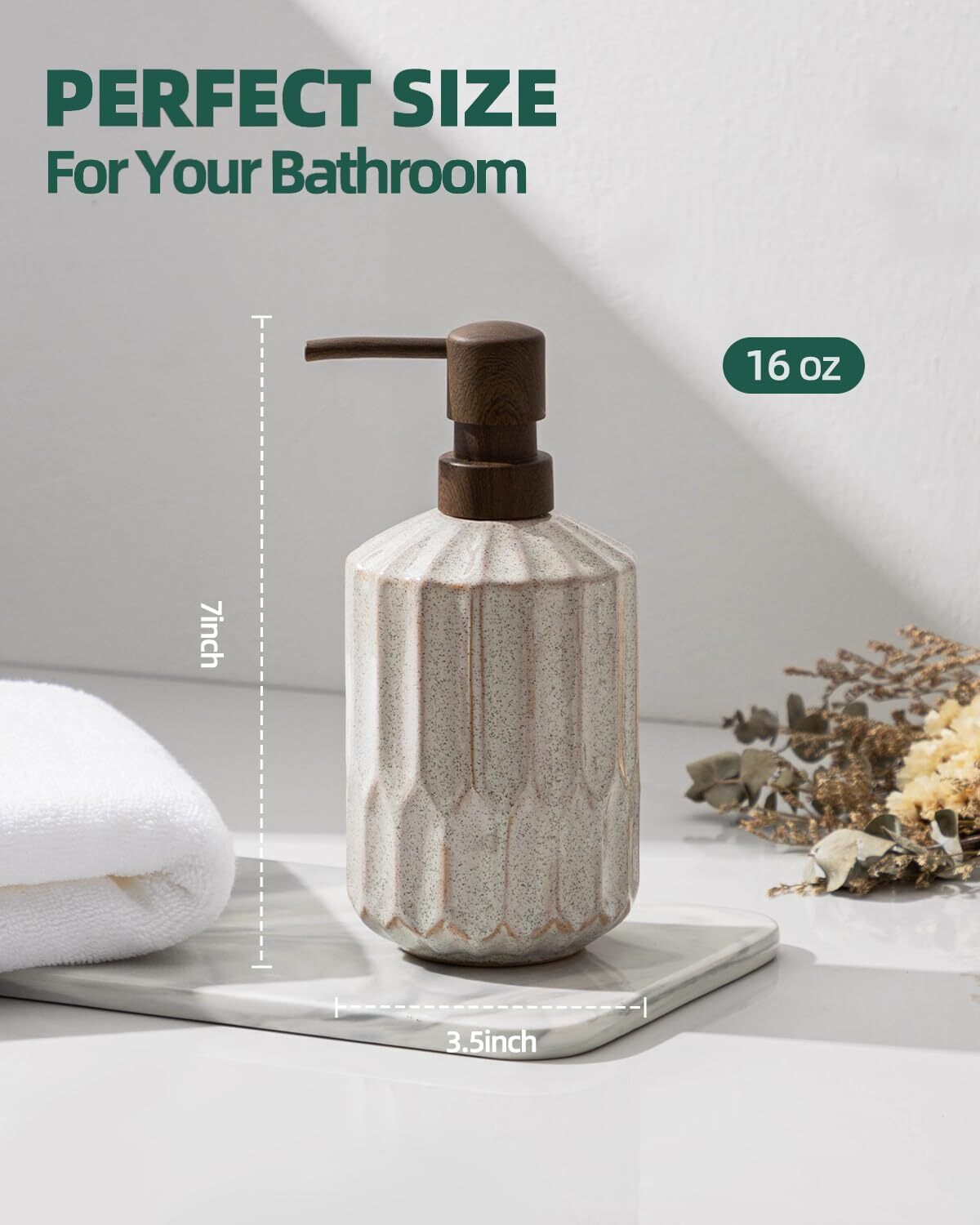 Bathroom Soap Dispenser, 16 Oz Luxurious Hand soap Dispenser Ceramic eBay