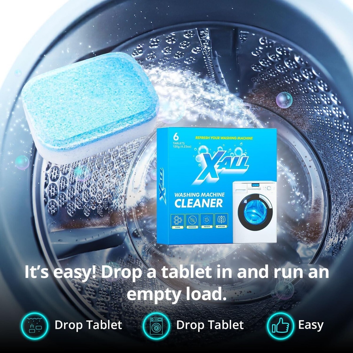 X-ALL Washing Machine Cleaner, 6 Deep Cleaning Tablets Washer