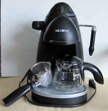 MR. COFFEE STEAM ESPRESSO CAPPUCCINO MAKER MODEL ECM20 BLACK 4 CUPS VG CONDITION