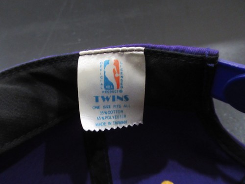 VINTAGE Los Angeles Lakers Hat Cap Snap Back Purple Yellow NBA Basketball Mens - Picture 9 of 9