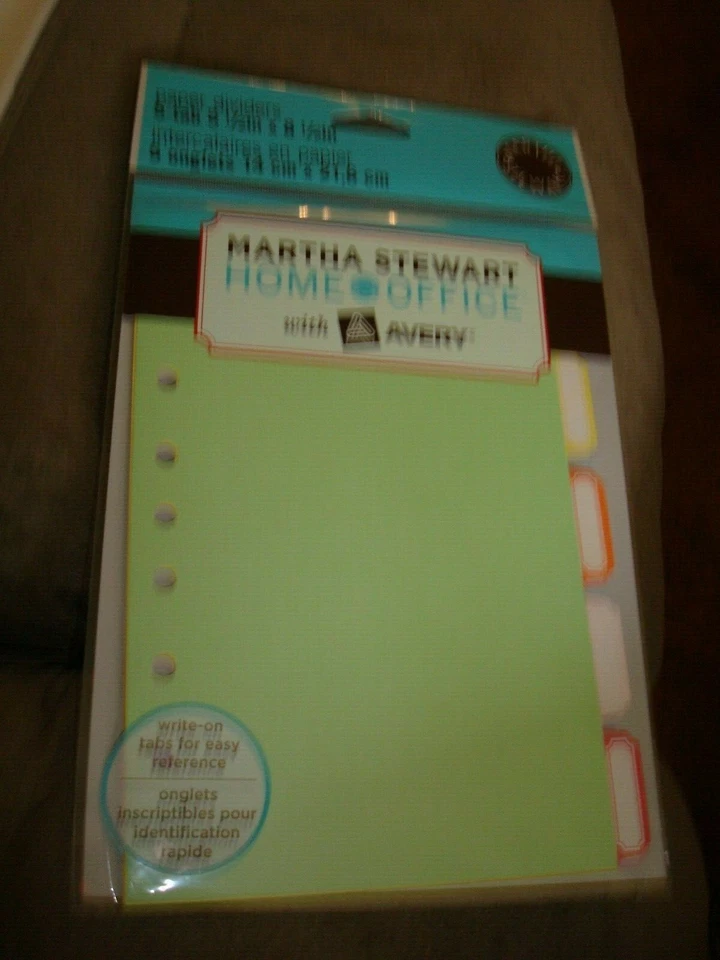 DIVISORES DE PLÁSTICO MARTHA STEWART OFICINA EN CASA 5 1/2" X 8 1/2" Foto 4 de 4