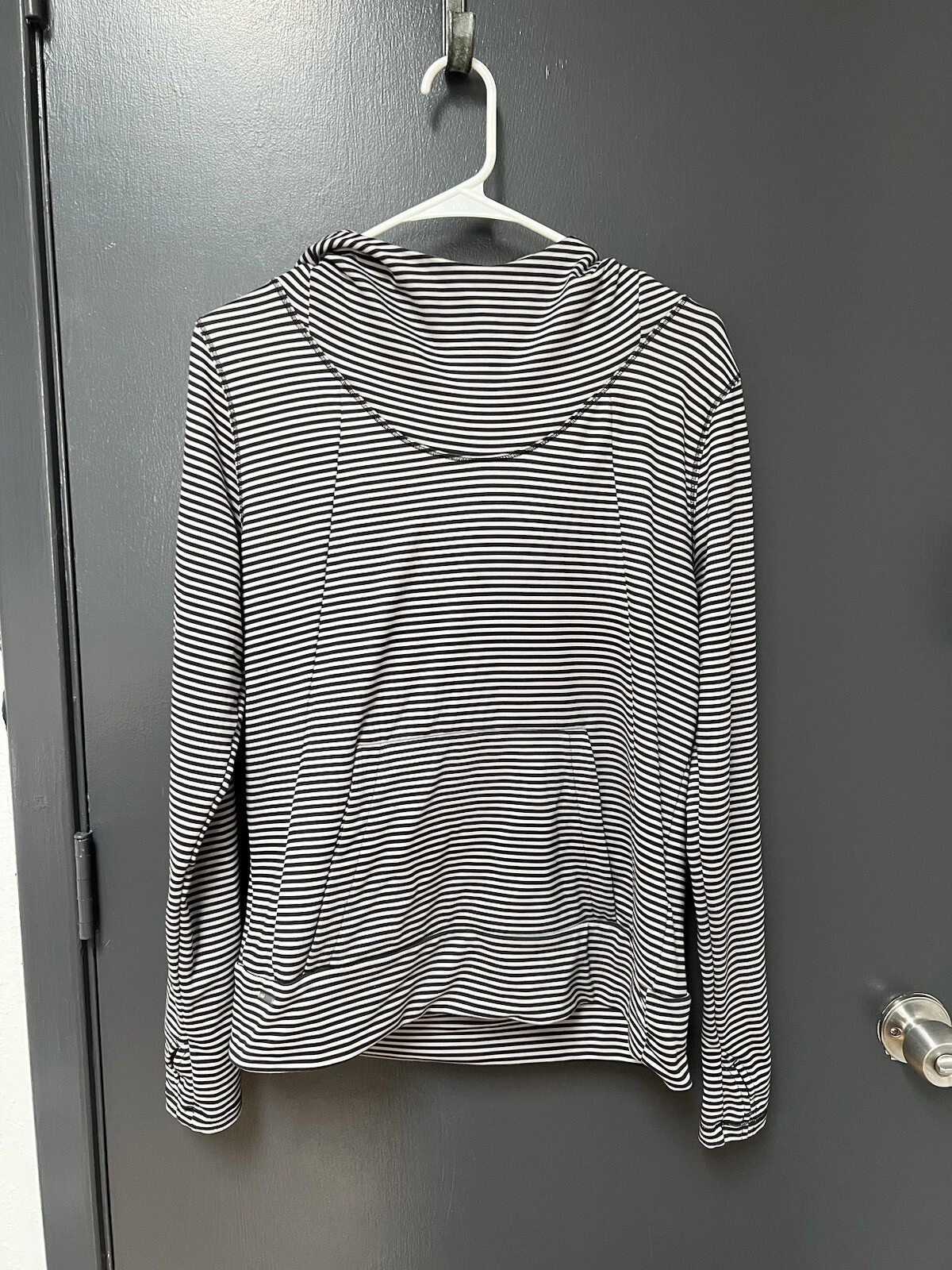 lole esma gray striped hoodie