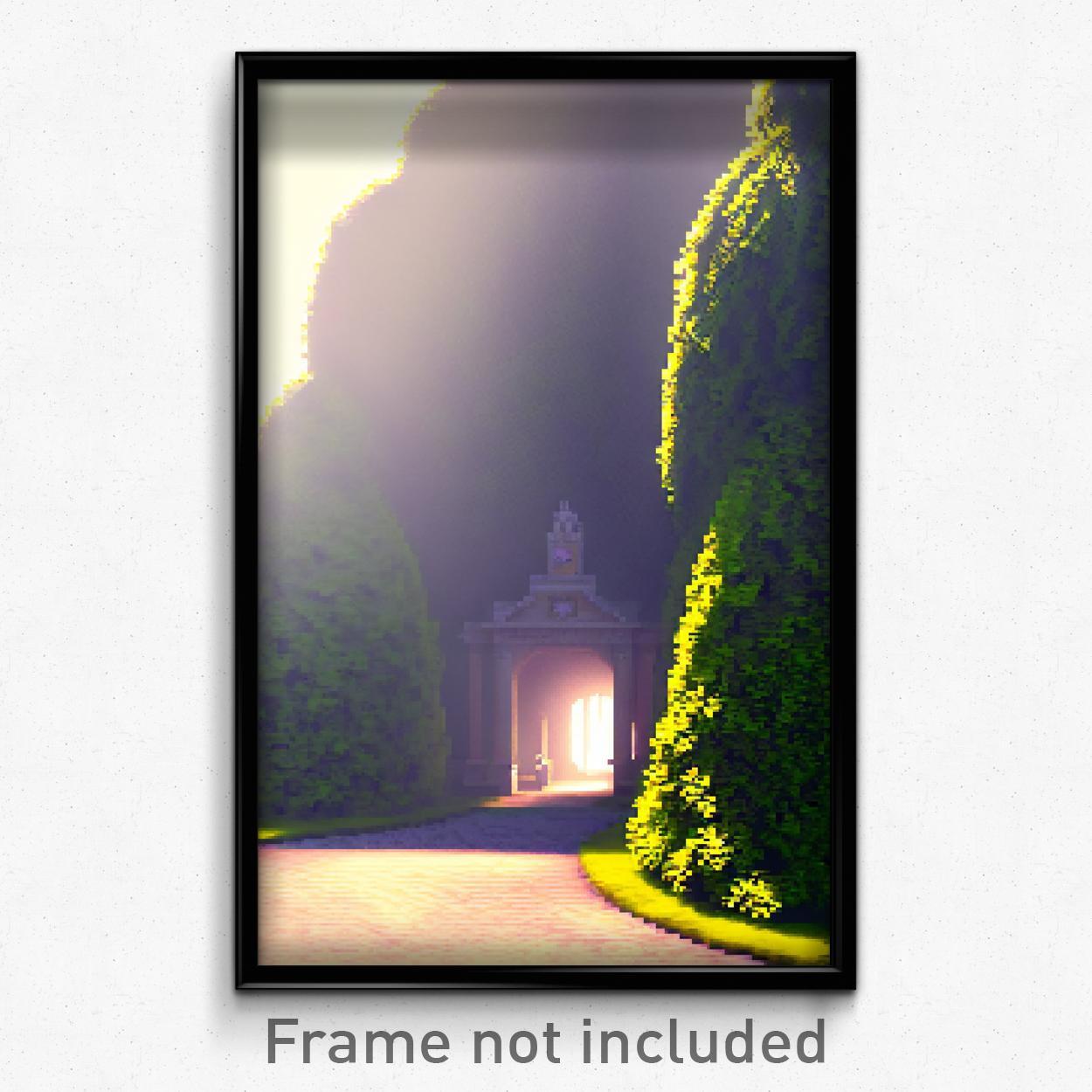 8 Bit Pixel Art Poster - Extra Small Demesne Psychedelic Game Print