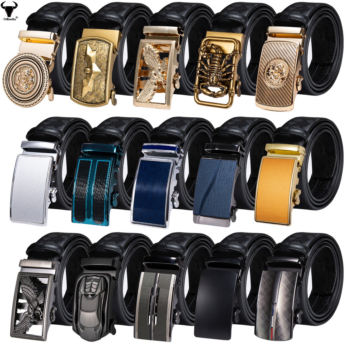 ? Unisex Black Leather Automatic Ratchet Belt ? HIMI Men main image 3