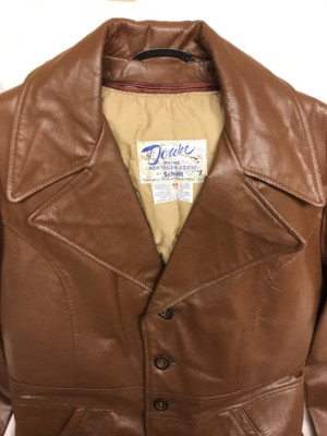 Vtg SCHOTT BUTTON LEATHER JACKET W/ PRIME NORTHERN GOOSE DOWN ZIP