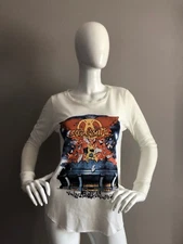 Junk Food Womens Logo Graphic Cotton Aerosmith on Tour 1984 T Shirt Size S