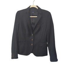 J Crew Blazer Pinstripe Navy 100 Wool Office Workwear size 6