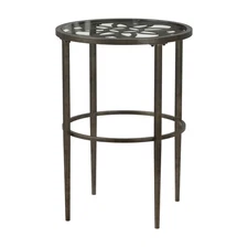 Marsala End Table, 17.25", Gray Finish with Rubbed Brown Accents