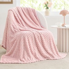 BEDELITE Fleece Pink Throw Blanket Soft Cozy Warm Plush Fluffy, 50x60 Inches