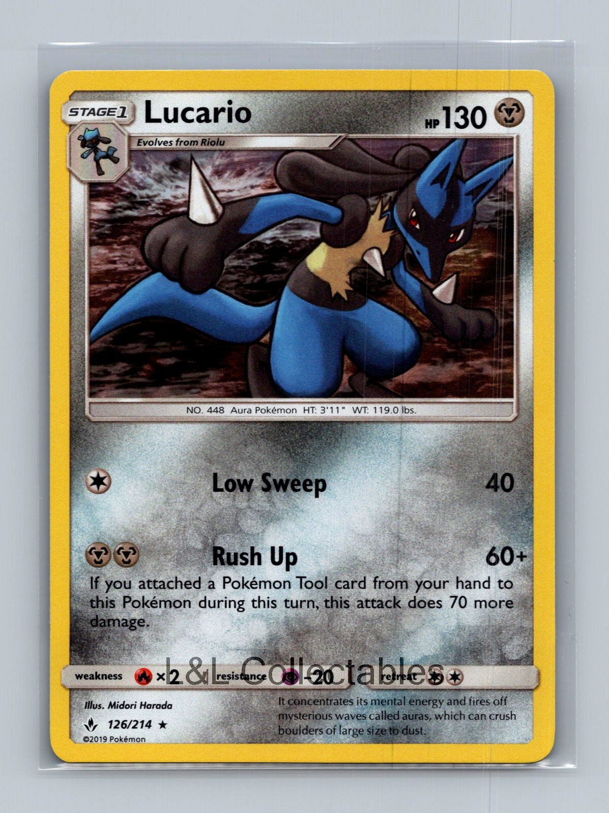 Lucario #126/214 SM - Unbroken Bonds Holo Rare