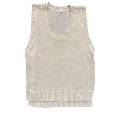Gap Cream Knit Sweater Tank Top Crop Women s Medium Classic VTG Normcore 