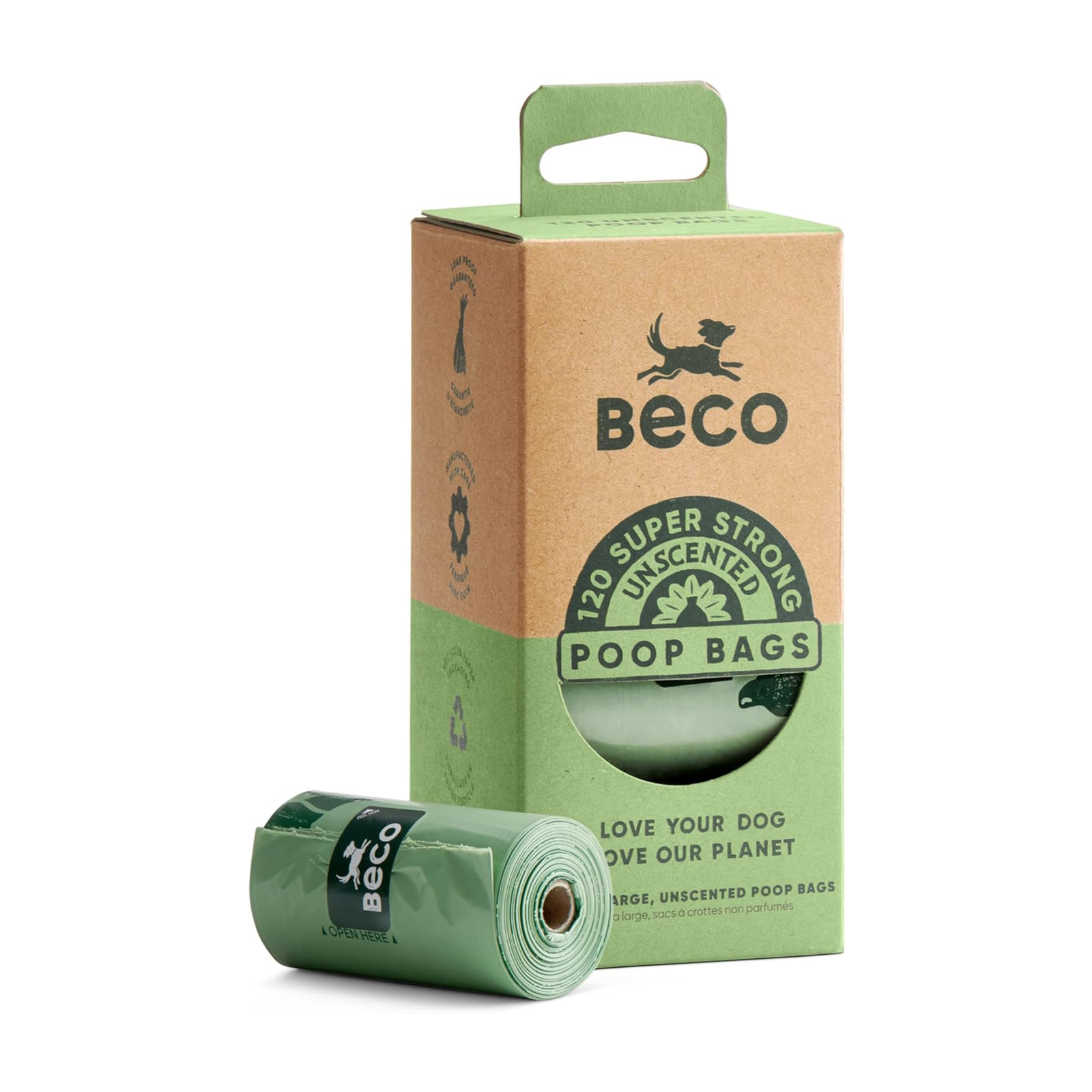 Beco Dog Poop Bags Unscented Rolls - Strong & Large - 120 Bags (8 Rolls of 15) - Image 4