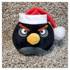 Rovio Angry Birds 2025 5" Christmas Santa Black Bomb Plush Soft Toy