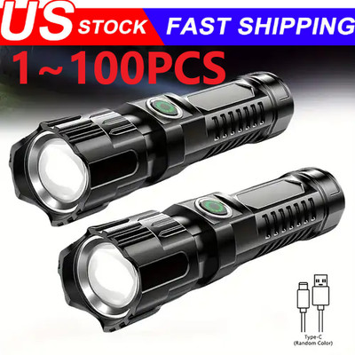 Police Flashlight Mini Mini Rechargeable LED Flashlight Tactical Police Super Bright Torch ...