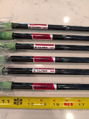 KBS $-TAPER Black PVD 120 Stiff Iron Steel Shafts 6-GW 6pc Set .335 IOmic Grips