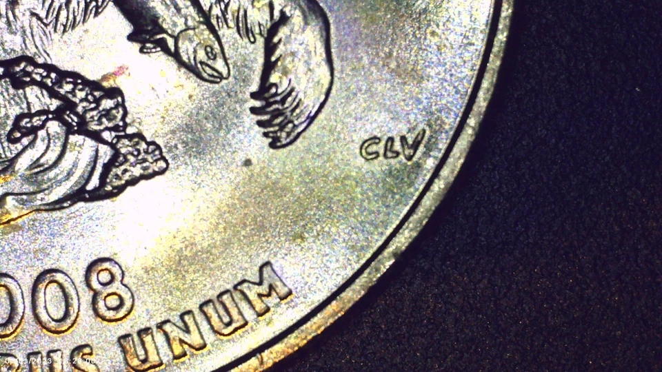 5 2008 P Alaska Washington State Quarter Extra Bear Claw Die Chip Reverse Error - Image 4 of 4