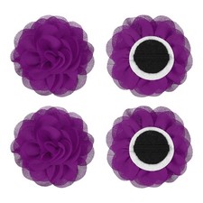 3.1" Dog Collar Flowers for Dogs Purplish Red 4Pcs