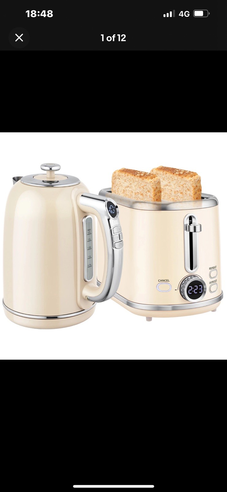 HOMCOM 1.7L 3000W Kettle and 2 Slice Toaster,