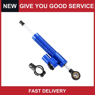Universal Motorbike Steering Damper Adjustable Linear Stabilizer Blue Pack of 1