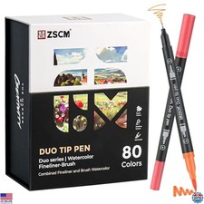 ZSCM 80-Color Dual Tip Markers - No Bleed Art Pens for Coloring  Calligraphy