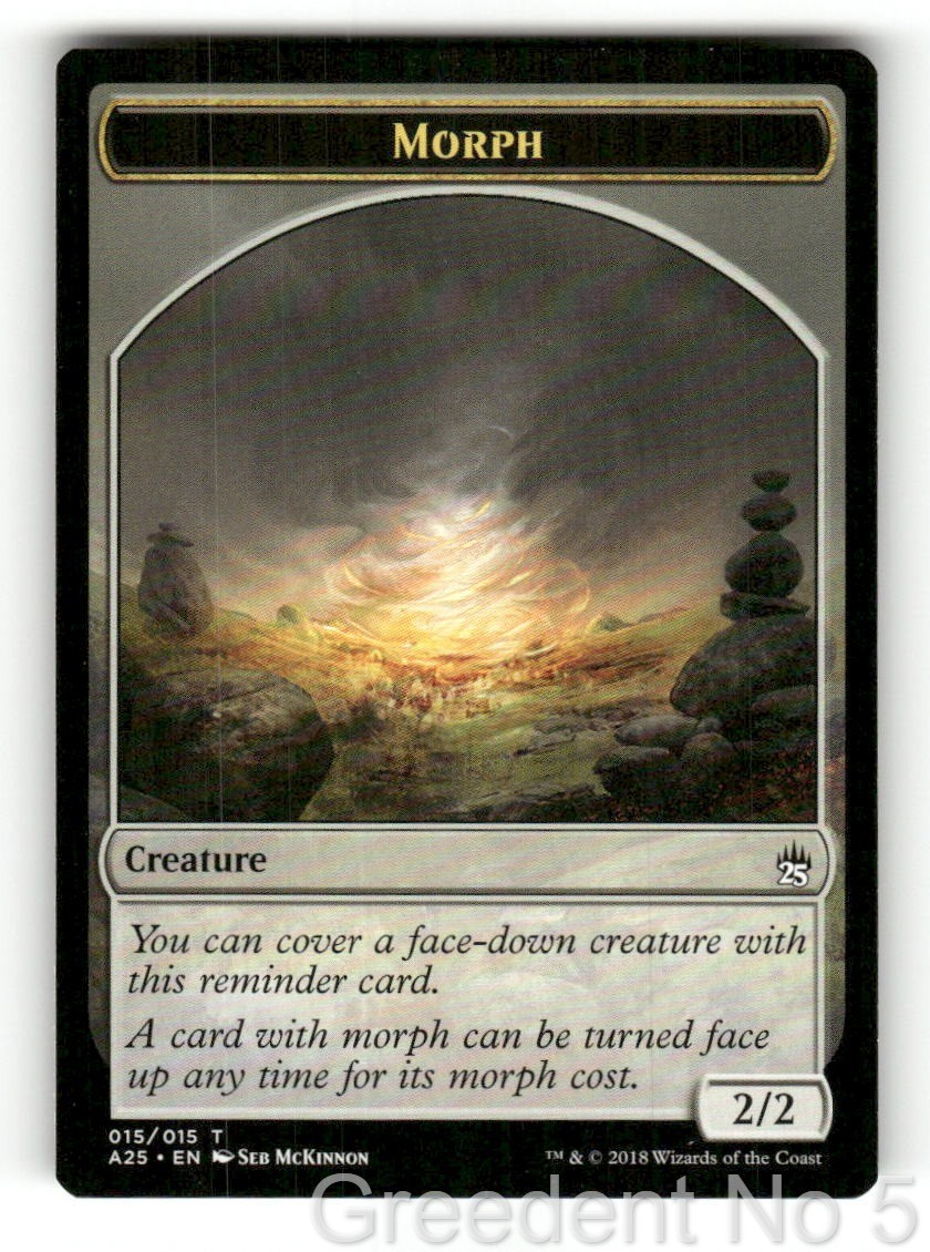 Morph Token (015) 15 Token Masters 25 Magic: The Gathering Moderately Played