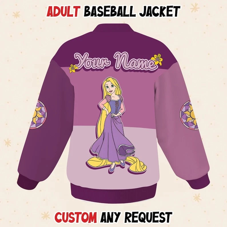 Personalized Tangled Rapunzel Princess Go Live Your Dream Baseball Jacket