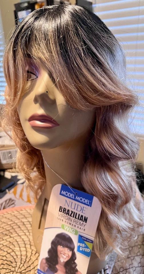 Modelo Modelo Modelo 100% Brasileño Cabello Rubio Gorra Completa Peluca 18 Pulgadas Onda Corporal Foto 3 de 4