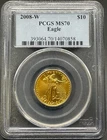 2008-W $10 AMERICAN GOLD EAGLE PCGS MS70 9XXEA25