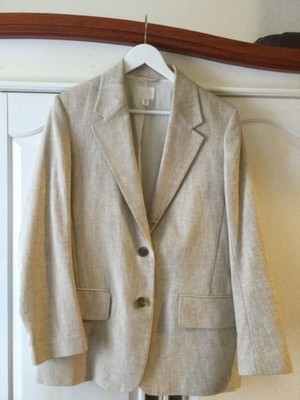 Blazer Leinen Blazer beige H&M Größe M 40 / 42 Maße vergl.